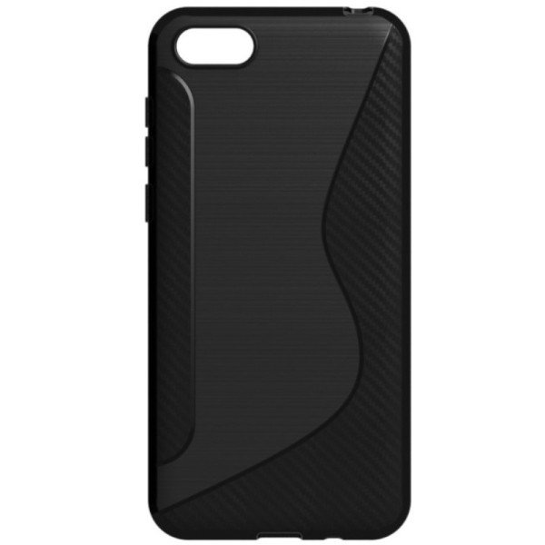„S-Line“ твердый силиконовый (TPU) чехол - чёрный (Y5 2018 / Honor 7S)