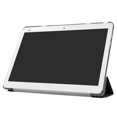 Huawei MediaPad M3 Lite 10.1 atvēramais melns maciņš / Vacins.lv