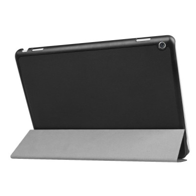 Huawei MediaPad M3 Lite 10.1 atvēramais melns maciņš / Vacins.lv