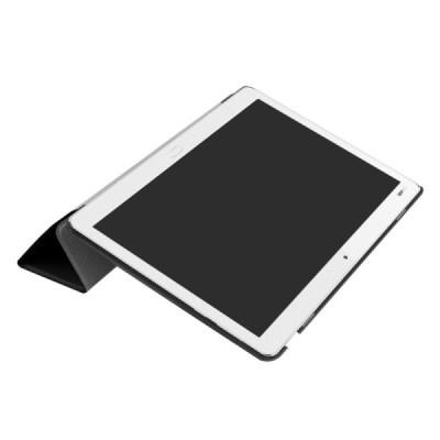 Huawei MediaPad M3 Lite 10.1 atvēramais melns maciņš / Vacins.lv