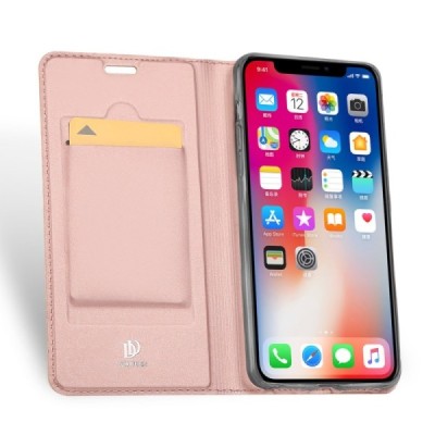 „Dux Ducis“ Skin серии Apple iPhone Xr розовый кожаный чехол-книжка | Vacins.lv