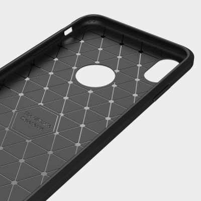 Apple iPhone Xs Max „Carbon“ твердый силиконовый чехол (TPU) - черный | Vacins.lv