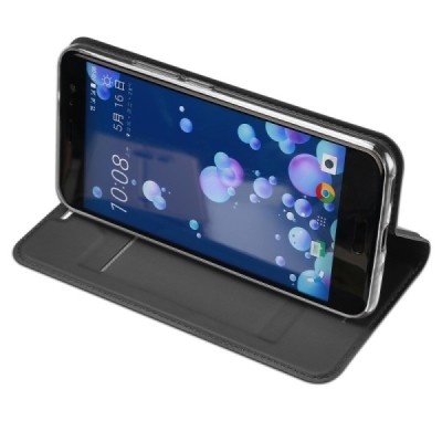 „Dux Ducis“ Skin серии HTC U11 (U11 Dual) чёрный кожаный чехол-книжка | Vacins.lv
