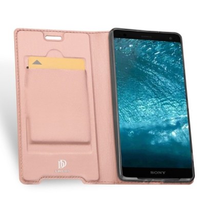 „Dux Ducis“ Skin серии Sony Xperia XZ3 розовый кожаный чехол-книжка | Vacins.lv