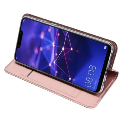 Huawei Mate 20 Lite „Dux Ducis“ Skin sērijas rozs ādas atvērams maciņš / Vacins.lv