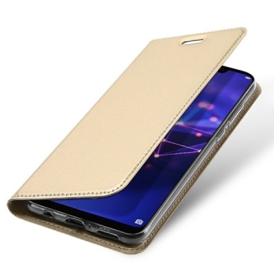 Huawei Mate 20 Lite „Dux Ducis“ Skin sērijas zelta ādas atvērams maciņš / Vacins.lv