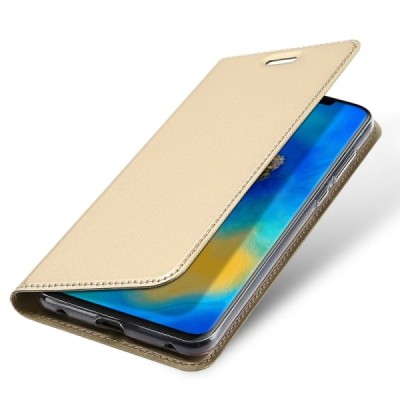 „Dux Ducis“ Skin серии Huawei Mate 20 Pro золотой кожаный чехол-книжка | Vacins.lv