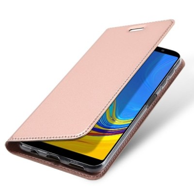 „Dux Ducis“ Skin серии Samsung Galaxy A7 (2018) розовый кожаный чехол-книжка | Vacins.lv