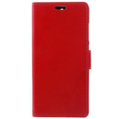 Nokia 5.1 (2018) atvēramais ādas sarkans maciņš, grāmata (maks) / Vacins.lv