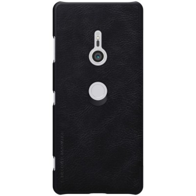Greznais „Nillkin“ Qin sērijas ādas atvērams melns Sony Xperia XZ3 maciņš (maks) / Vacins.lv