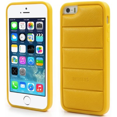 Dzeltens „Infisens“ silikona Apple iPhone 5, 5S apvalks / vacins.lv