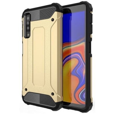 Samsung Galaxy A7 (2018) усиленный защитный золотой твердый силиконовый чехол (TPU) | Vacins.lv