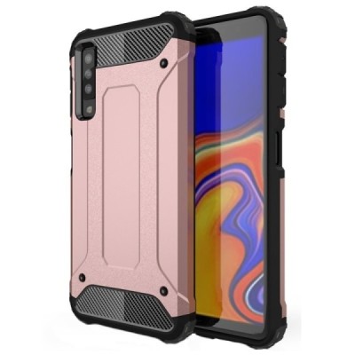 Samsung Galaxy A7 (2018) усиленный защитный розовый твердый силиконовый чехол (TPU) | Vacins.lv