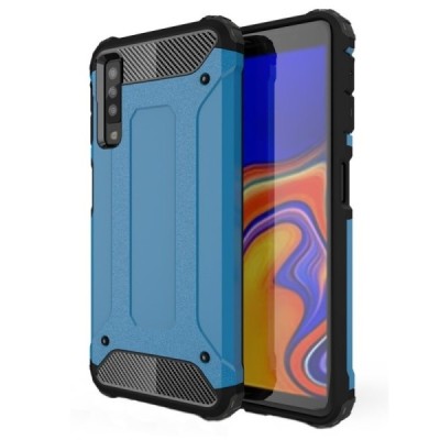 Samsung Galaxy A7 (2018) усиленный защитный синий твердый силиконовый чехол (TPU) | Vacins.lv