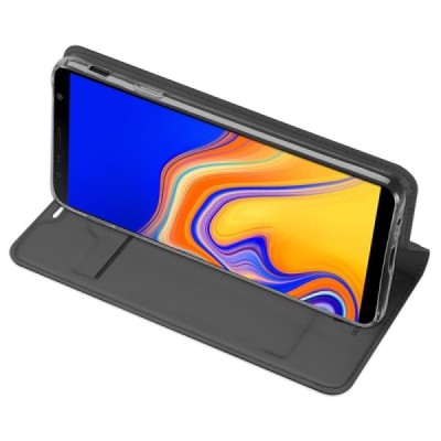 „Dux Ducis“ Skin серии Samsung Galaxy J4+ чёрный кожаный чехол-книжка | Vacins.lv