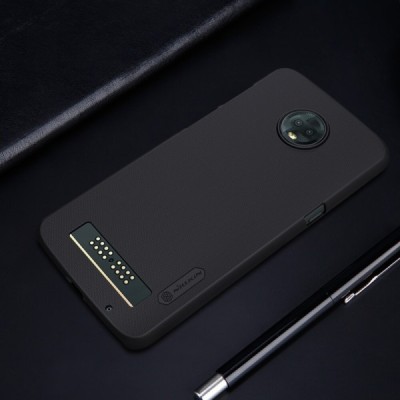Motorola Moto Z3 Play (Moto Z3) Nillkin Frosted Shield melns plastmasas apvalks / vacins.lv