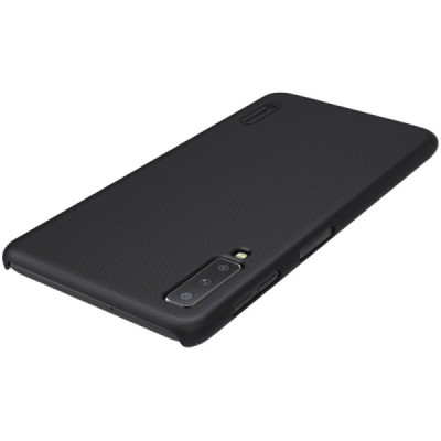 Samsung Galaxy A7 2018 Nillkin Frosted Shield melns plastmasas apvalks / vacins.lv