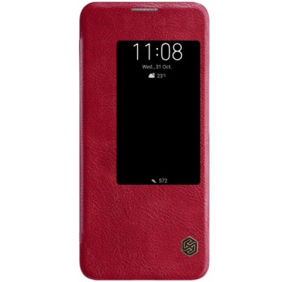 Greznais „Nillkin“ Qin sērijas ādas atvērams sarkans Huawei Mate 20 Pro maciņš / Vacins.lv