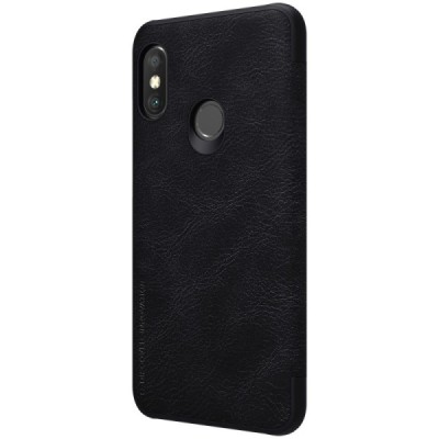 Greznais „Nillkin“ Qin sērijas ādas atvērams melns Xiaomi Redmi 6 Pro (Mi A2 Lite) maciņš / Vacins.lv