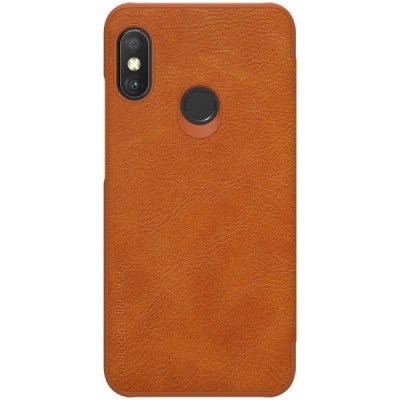 Greznais „Nillkin“ Qin sērijas ādas atvērams brūns Xiaomi Redmi 6 Pro (Mi A2 Lite) maciņš / Vacins.lv
