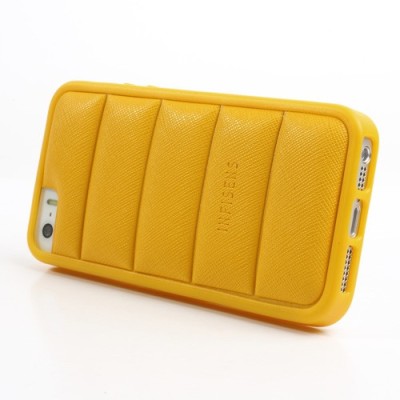 Dzeltens „Infisens“ silikona Apple iPhone 5, 5S apvalks / vacins.lv