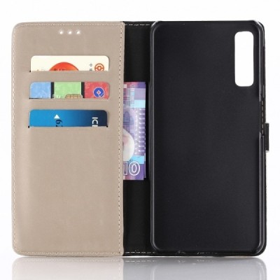 Samsung Galaxy A7 2018 открываемый песочный кожаный чехол - книжка | Vacins.lv