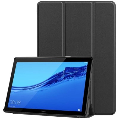 Huawei MediaPad T5 10 чёрный кожаный чехол-книжка (складной) | Vacins.lv