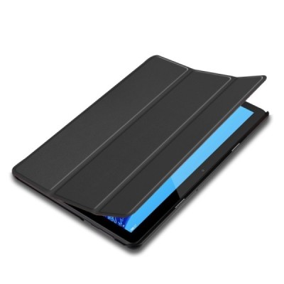 Huawei MediaPad T5 10 чёрный кожаный чехол-книжка (складной) | Vacins.lv