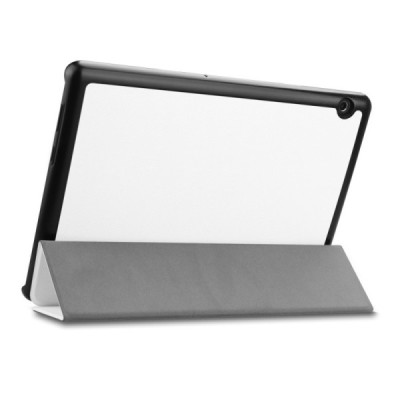 Huawei MediaPad T5 10 белый кожаный чехол-книжка (складной) | Vacins.lv