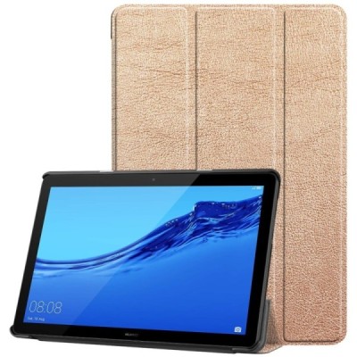 Huawei MediaPad T5 10 золотой кожаный чехол-книжка (складной) | Vacins.lv