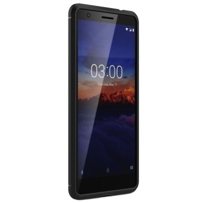 Nokia 3.1 (2018) „Carbon“ твердый силиконовый чехол (TPU) - черный | Vacins.lv