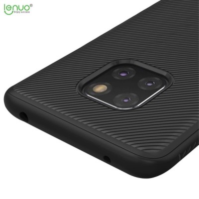 Huawei Mate 20 Pro „Lenuo“ cieta silikona (TPU) melns apvalks / vacins.lv