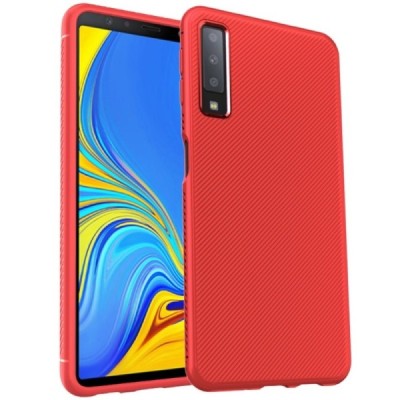 Samsung Galaxy A7 (2018) „Lenuo“ cieta silikona (TPU) sarkans apvalks / vacins.lv