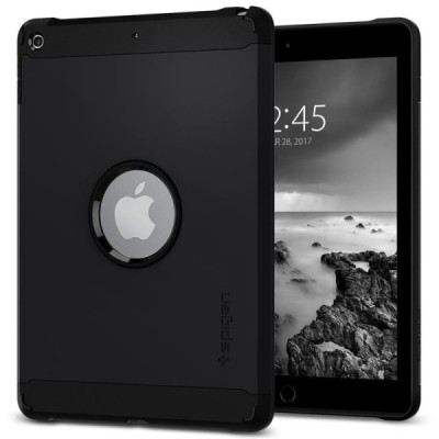 Apple iPad 9.7" 2017 (iPad 9.7" 2018) „Spigen“ Tough Armor pastiprinātas aizsardzības melns apvalks / Vacins.lv