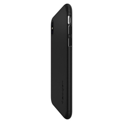 Spigen Thin Fit 360 пластиковый Apple iPhone X (iPhone Xs) чёрный чехол + защитное стекло экрана | Vacins.lv