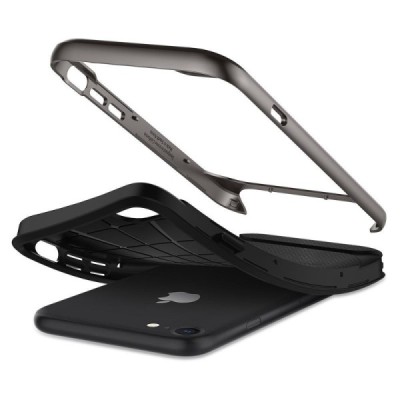 „Spigen“ Neo Hybrid Herringbone усиленная защита Apple iPhone 7 (iPhone 8) чёрный твердый силикон (TPU) и пластиковый чехол | Va