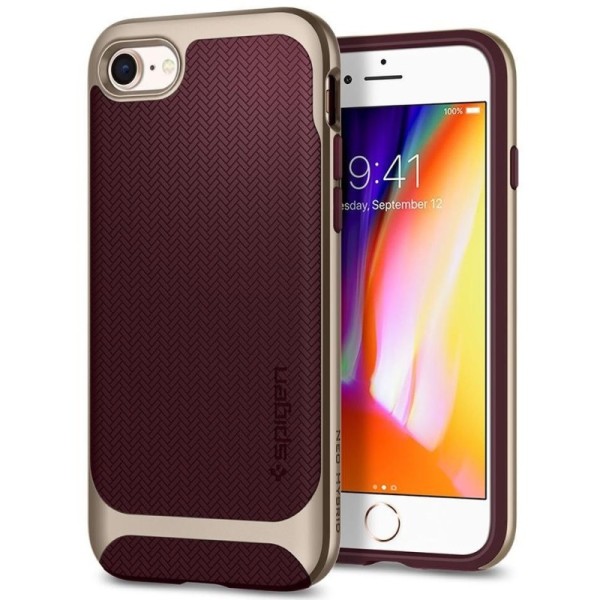 „Spigen“ Neo Hybrid Herringbone apvalks - bordo (iPhone 7 / 8 / SE 2020 / SE 2022)