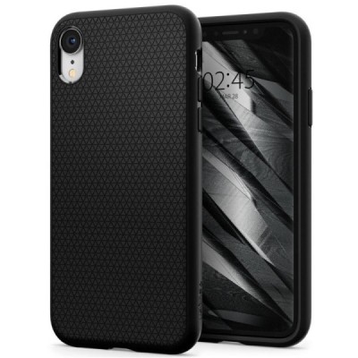 „Spigen“ Liquid Air Apple iPhone Xr чёрный твердый силиконовый чехол | Vacins.lv