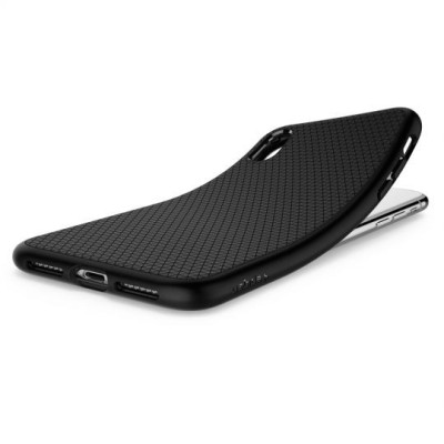 „Spigen“ Liquid Air Apple iPhone Xs Max чёрный твердый силиконовый чехол | Vacins.lv