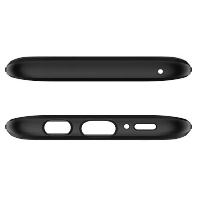 Samsung Galaxy S9+ (G965) „Spigen“ Liquid Air melns cieta silikona apvalks / vacins.lv