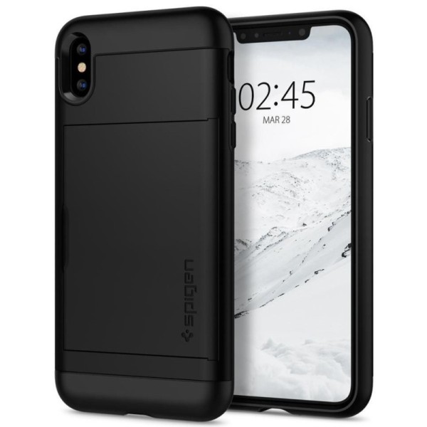 „Spigen“ Slim Armor CS apvalks - melns (iPhone X / Xs)