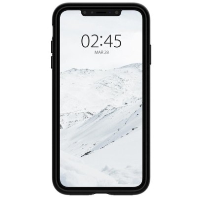 Apple iPhone X (iPhone Xs) „Spigen“ Slim Armor CS melns silikons apvalks / vacins.lv