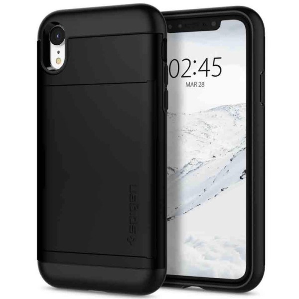 „Spigen“ Slim Armor CS apvalks - melns (iPhone Xr)