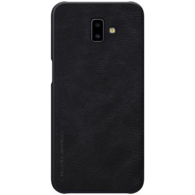 Greznais „Nillkin“ Qin sērijas ādas atvērams melns Samsung Galaxy J6+ 2018 (J610) maciņš / Vacins.lv