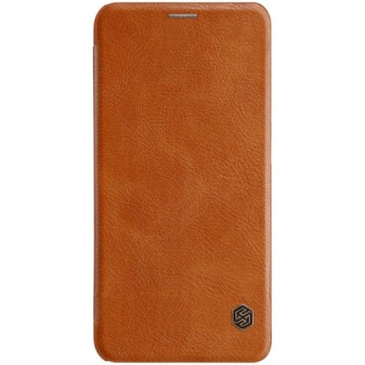 Роскошный коричневый кожаный чехол Nillkin Qin Series для Xiaomi Mi 8 | Vacins.lv