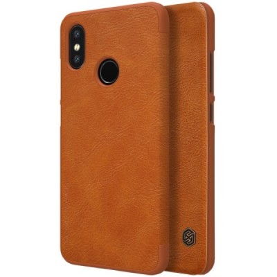 Greznais „Nillkin“ Qin sērijas ādas atvērams brūns Xiaomi Mi 8 maciņš / Vacins.lv