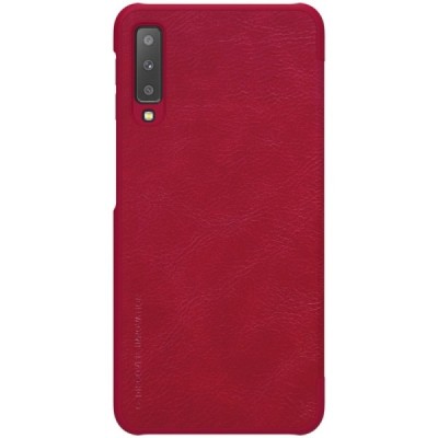 Greznais „Nillkin“ Qin sērijas ādas atvērams sarkans Samsung Galaxy A7 2018 maciņš / Vacins.lv