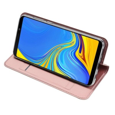Samsung Galaxy A9 2018 (A9 Star Pro) „Dux Ducis“ Skin sērijas rozs ādas atvērams maciņš / Vacins.lv