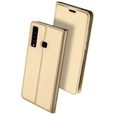 Samsung Galaxy A9 2018 (A9 Star Pro) „Dux Ducis“ Skin sērijas zelta ādas atvērams maciņš / Vacins.lv