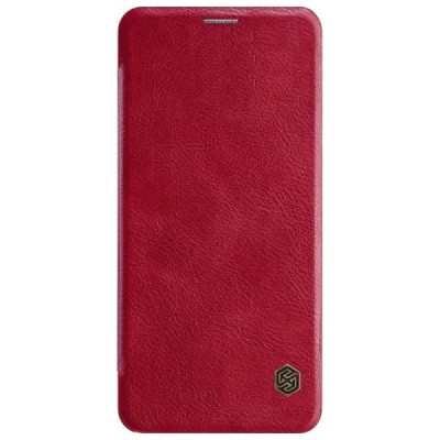 Роскошный красный кожаный чехол Nillkin Qin Series для LG G7 ThinQ | Vacins.lv